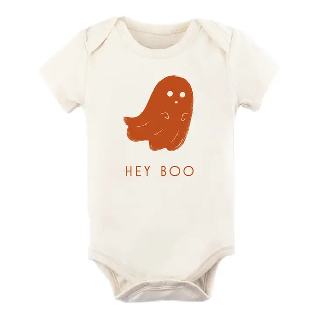 Hey Boo Ghost Organic Cotton Baby Bodysuit | Short Sleeve