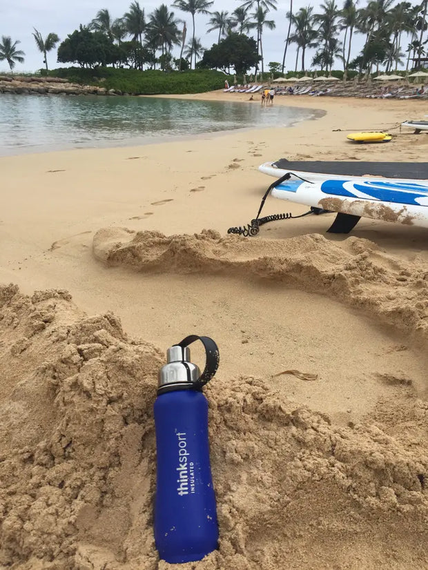 Insulated Sports Bottle - Coated Blue