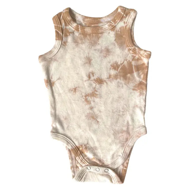 Tie Dye Tank Top Organic Cotton Bodysuit One Piece | Clay