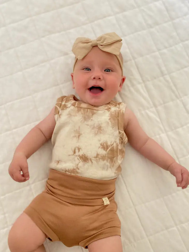 Tie Dye Tank Top Organic Cotton Bodysuit One Piece | Clay