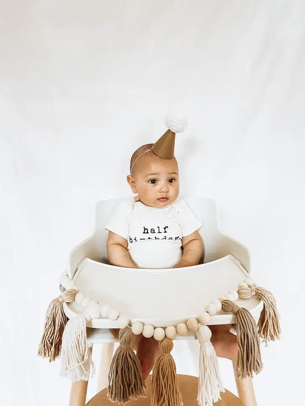 Half Birthday Organic Cotton Baby Bodysuit | Short Sleeve