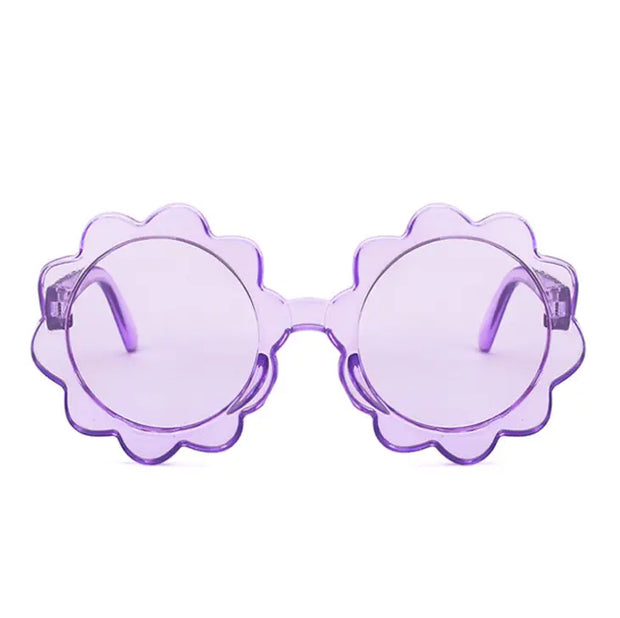 Round Sunburst Sunglasses - Lilac Purple