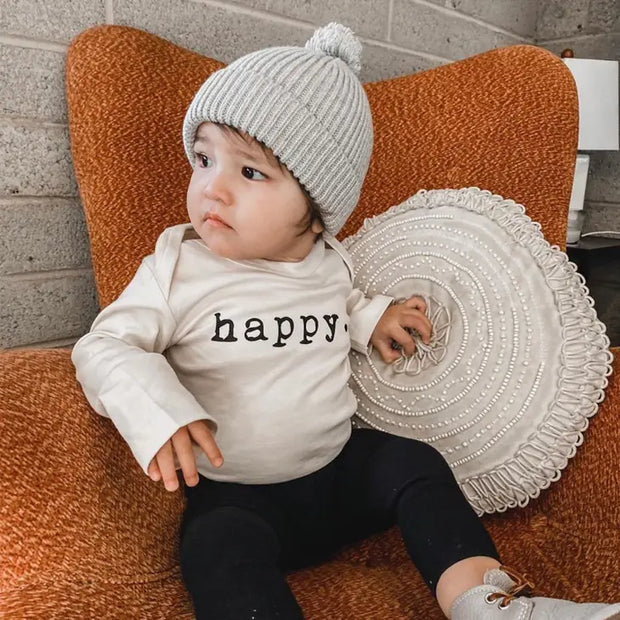 Happy Organic Cotton Baby Bodysuit | Long Sleeve