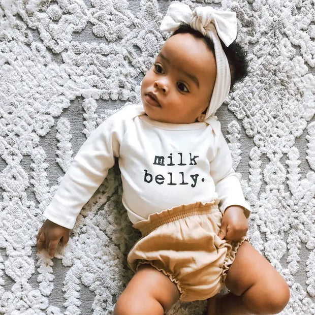 Milk Belly Organic Cotton Baby Bodysuit | Long Sleeve