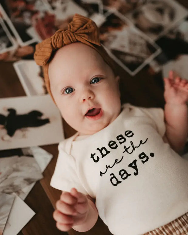 These Are The Days - Short Sleeve Bodysuit - Black
