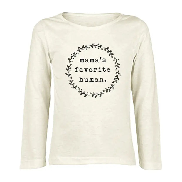 Mamas Favorite Human - Long Sleeve Organic Cotton Kids Tee