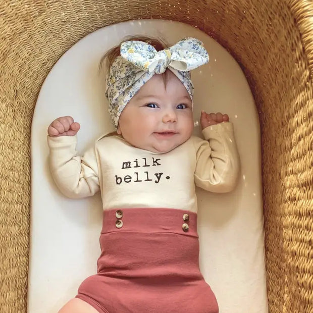 Milk Belly Organic Cotton Baby Bodysuit | Long Sleeve