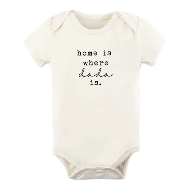 Home is Where Dada is Organic Cotton Bodysuit | Short Sleeve