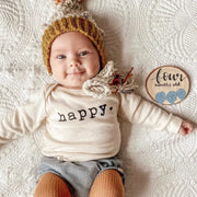Happy Organic Cotton Baby Bodysuit | Long Sleeve