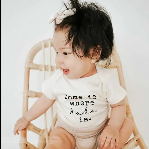 Home is Where Dada is Organic Cotton Bodysuit | Short Sleeve