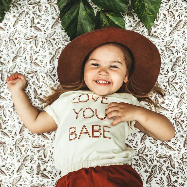 Love You Babe Organic Cotton Kids Graphic Tee | Short Sleeve