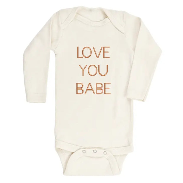 Love You Babe Organic Cotton Baby Bodysuit | Long Sleeve