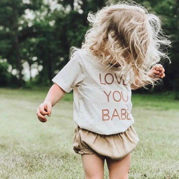 Love You Babe Organic Cotton Kids Graphic Tee | Short Sleeve
