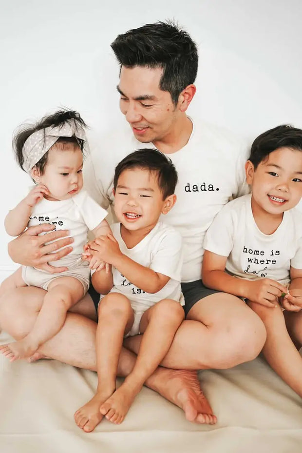 Home is Where Dada is Organic Cotton Bodysuit | Short Sleeve