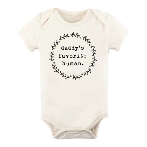 Daddys Favorite Human Organic Cotton Bodysuit | Short Sleeve